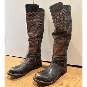 BedStu Biltmore Black/Brown Lux Distressed Riding Boots Free people Sz 7